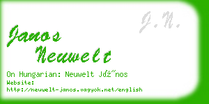 janos neuwelt business card